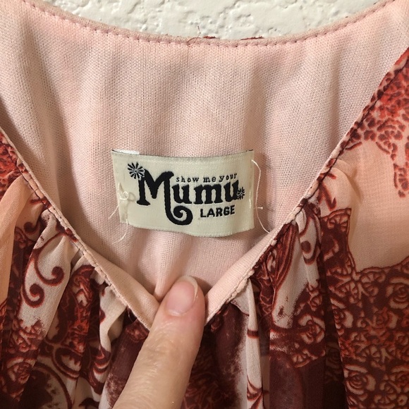 Show Me Your Mumu Trapeze Mini Dress in Happy Henna - Size Large - Picture 3 of 6